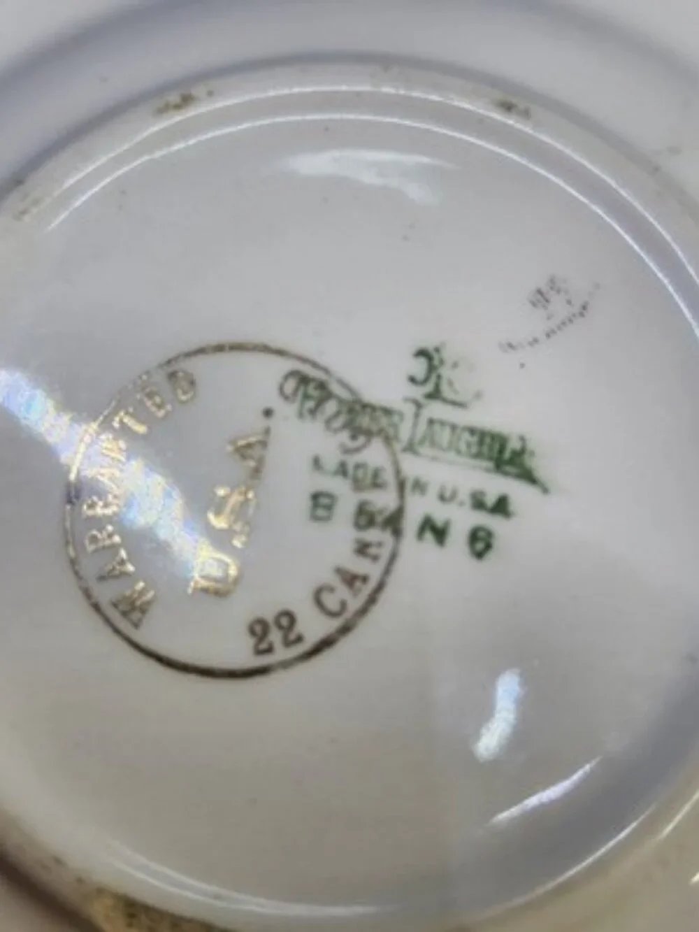 Vintage Homer Laughlin 22 Carat Gold Filligree Tea Saucer